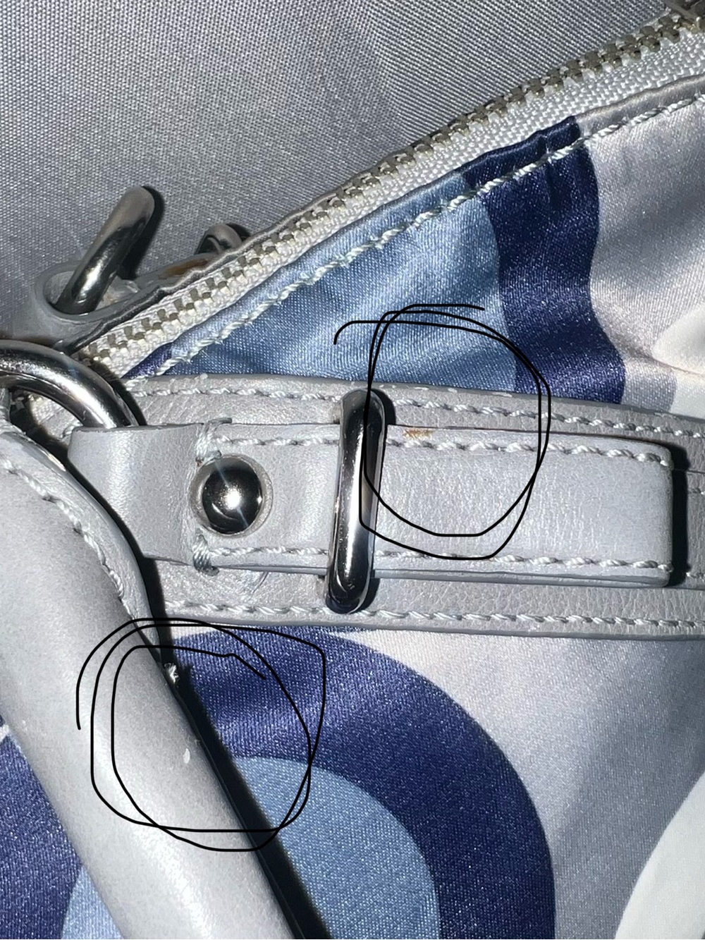 Coach 2010 Madison Sophia Satchel in Blue and Gray Clover Print WCrossbody Strap - Picture 5 of 12